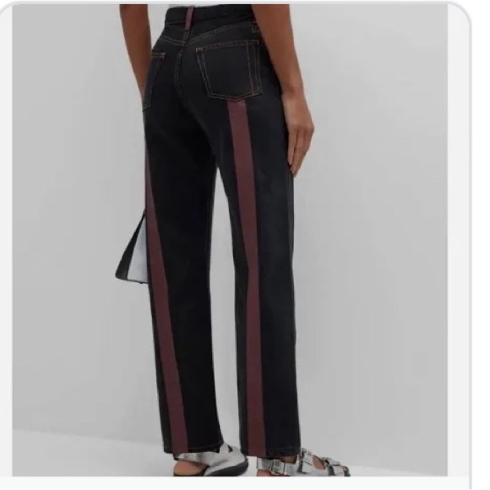Women's Straight Leg Jeans with Side Stripe